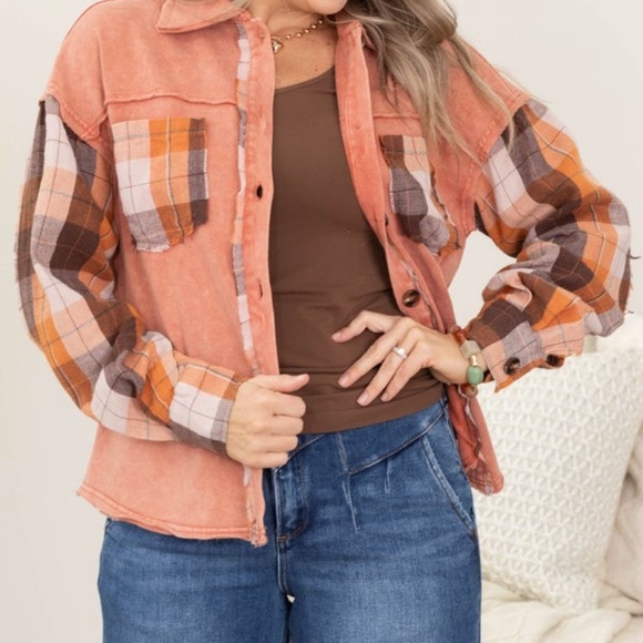 mittoshop Tops - NWT Mittoshop Terracotta Button-Up Shacket size small